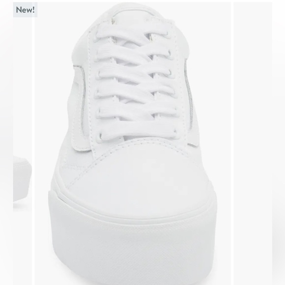Vans Old Skool Platform White Sneakers 7.5W - Picture 3 of 9